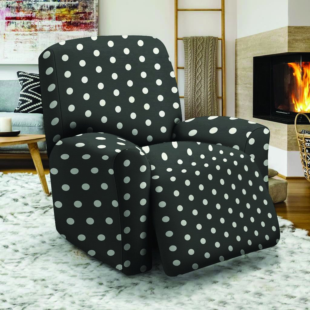 Black Tiny Polka Dot Recliner Cover-grizzshop