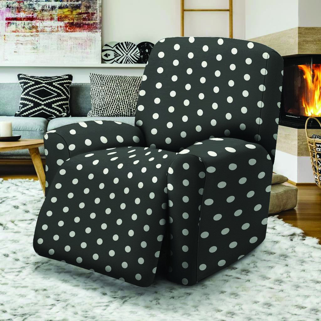 Black Tiny Polka Dot Recliner Cover-grizzshop