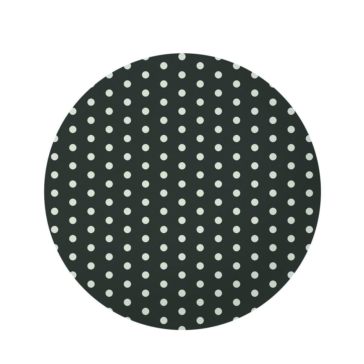 Black Tiny Polka Dot Round Rug-grizzshop