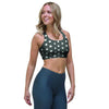 Black Tiny Polka Dot Sports Bra-grizzshop