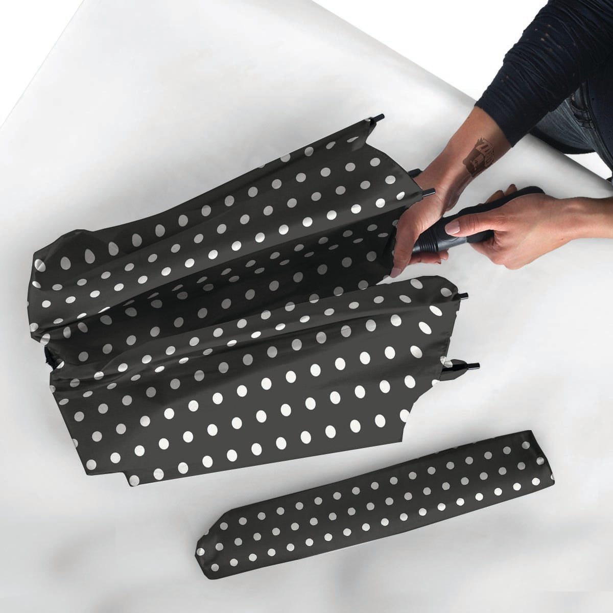 Black Tiny Polka Dot Umbrella-grizzshop