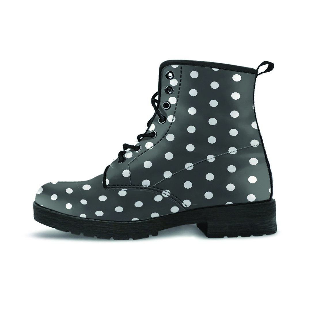 Black Tiny Polka Dot Women's Boots-grizzshop