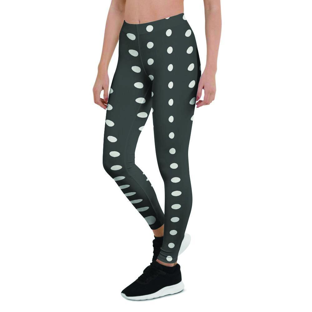 Black Tiny Polka Dot Women's Leggings-grizzshop