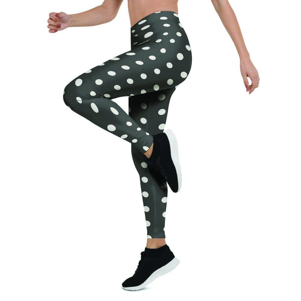 Black Tiny Polka Dot Women's Leggings-grizzshop