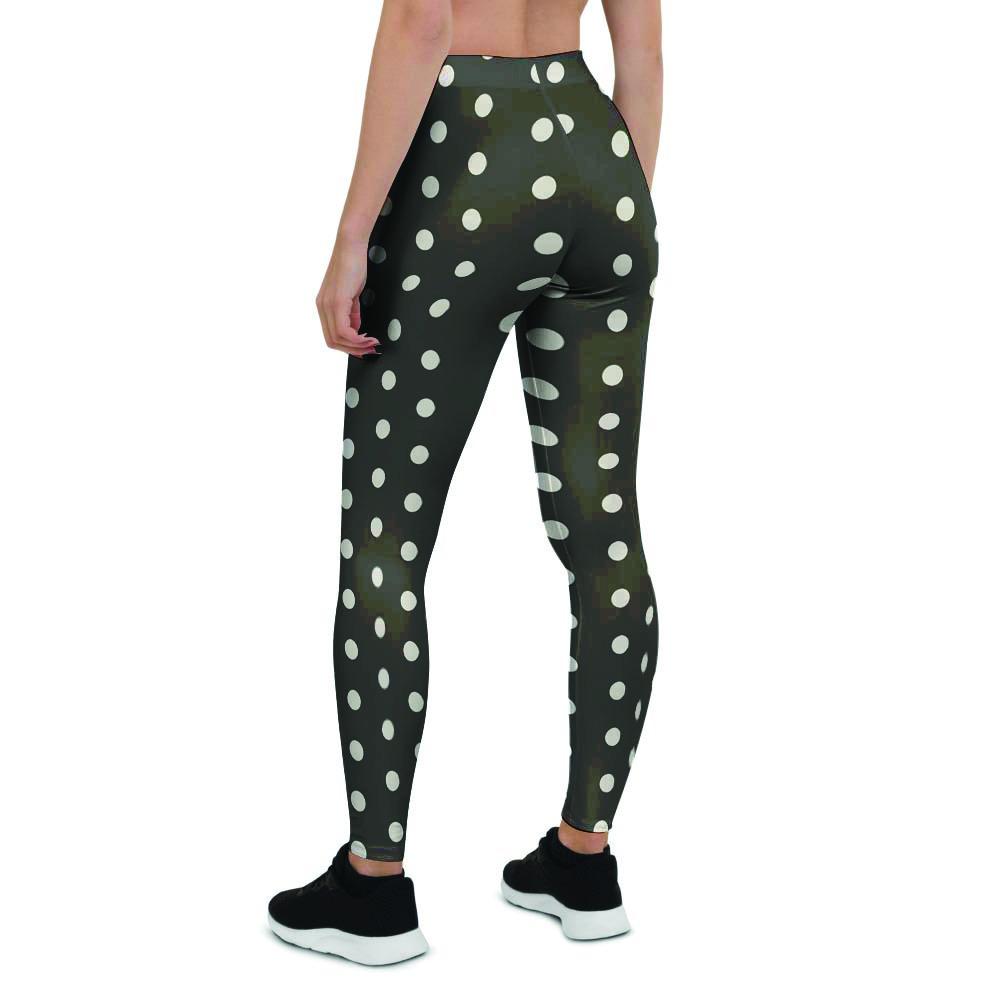 Black Tiny Polka Dot Women's Leggings-grizzshop