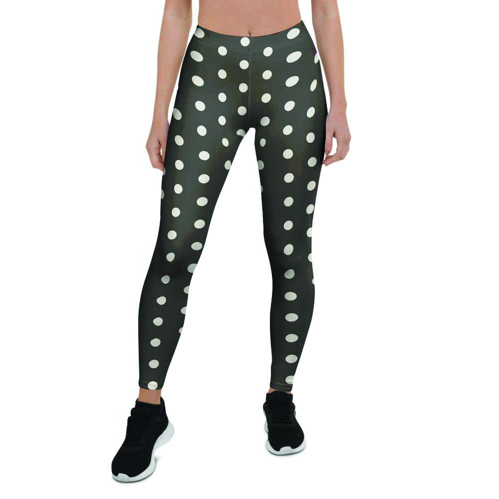 Black Tiny Polka Dot Women's Leggings-grizzshop