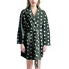 Black Tiny Polka Dot Women's Robe-grizzshop