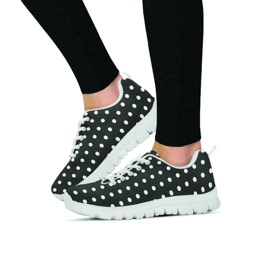 Black Tiny Polka Dot Women's Sneakers-grizzshop