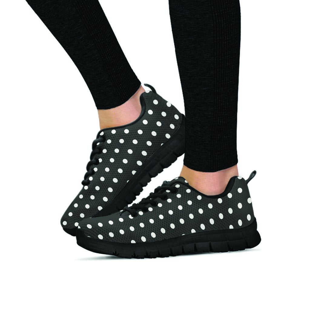 Black Tiny Polka Dot Women's Sneakers-grizzshop