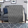 Black Wave Striped Print Blanket-grizzshop