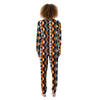 Black White And Orange Harlequin Print Pattern Women's Pajamas-grizzshop