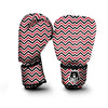 Black White And Red Chevron Print Pattern Boxing Gloves-grizzshop
