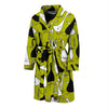 Black White Duck Mallard Pattern Prin Men Long Robe-grizzshop