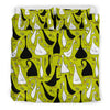 Black White Duck Mallard Pattern Print Duvet Cover Bedding Set-grizzshop