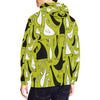 Black White Duck Mallard Pattern Print Men Pullover Hoodie-grizzshop