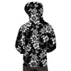 Black White Floral Print Men's Hoodie-grizzshop