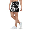 Black White Floral Print Mini Skirt-grizzshop