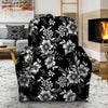 Black White Floral Print Recliner Cover-grizzshop