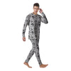 Black White Skull Helmet Rider Print Pattern Men's Pajamas-grizzshop