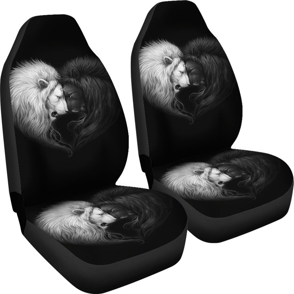 Black White Universal Fit Car Seat Covers-grizzshop