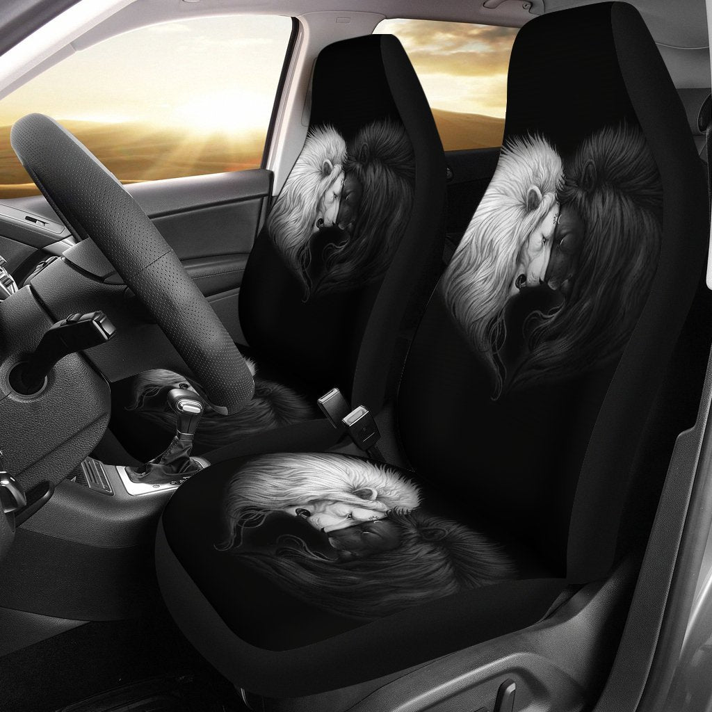 Black White Universal Fit Car Seat Covers-grizzshop