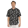 Black and White Dog Paw Print Pattern Men's Short Sleeve Shirts-grizzshop