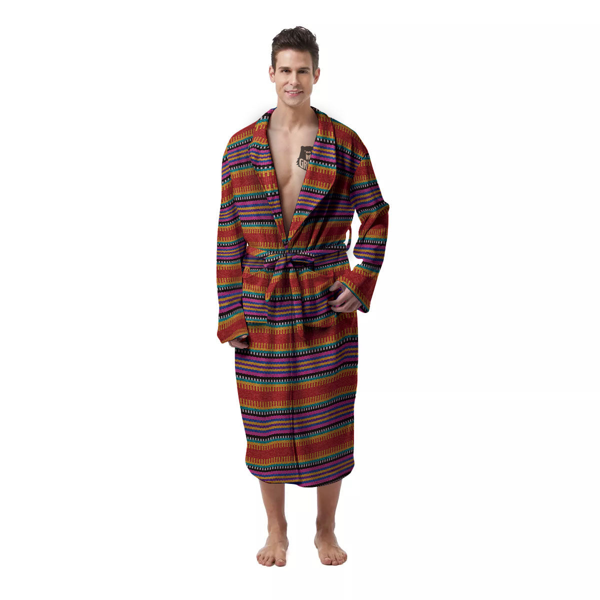 Blanket Ethnic Mexican Print Pattern Men's Robe-grizzshop