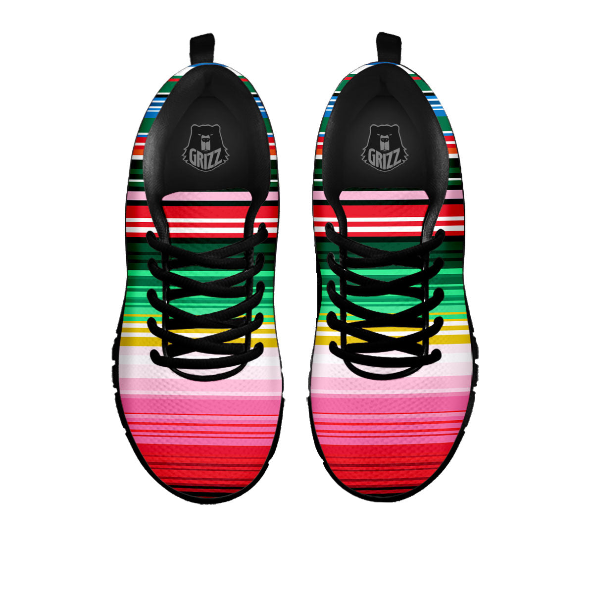 Blanket Mexican Serape Print Pattern Black Sneaker-grizzshop