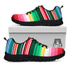 Blanket Mexican Serape Print Pattern Black Sneaker-grizzshop