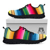 Blanket Mexican Striped Print Pattern Black Sneaker-grizzshop