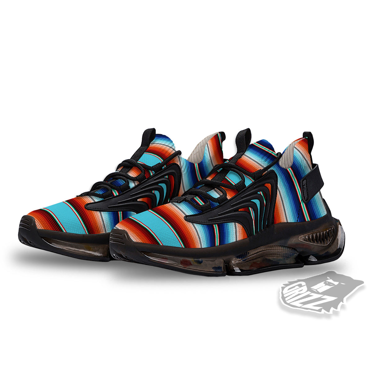 Blanket Mexican Vintage Print Pattern Black Gym Shoes-grizzshop