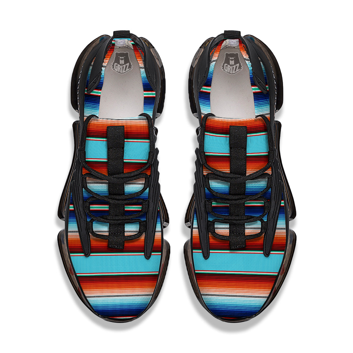 Blanket Mexican Vintage Print Pattern Black Gym Shoes-grizzshop