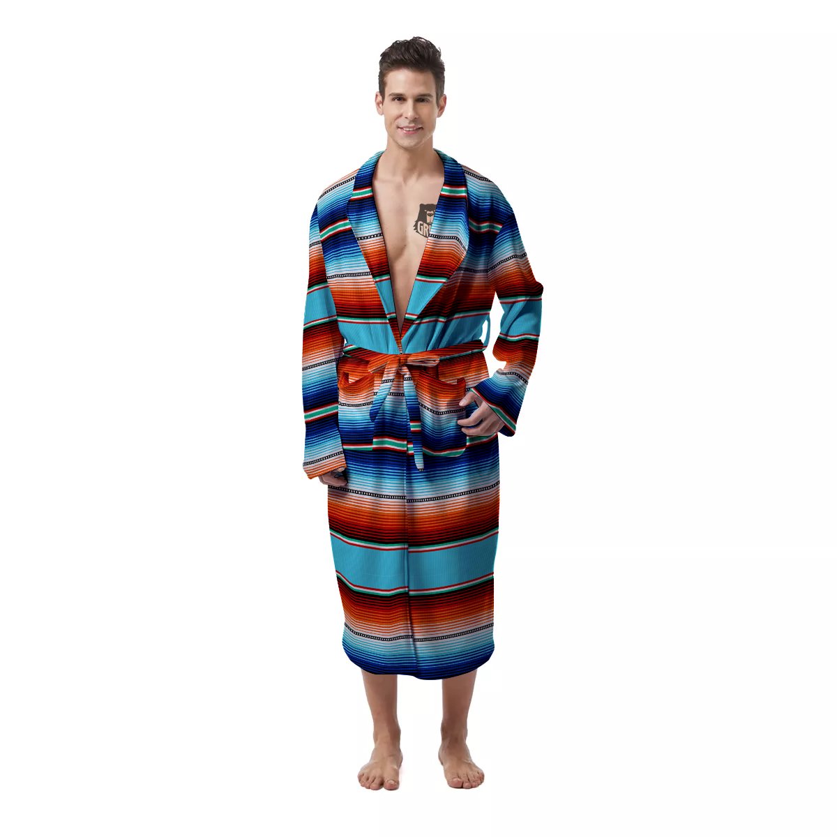 Blanket Mexican Vintage Print Pattern Men's Robe-grizzshop