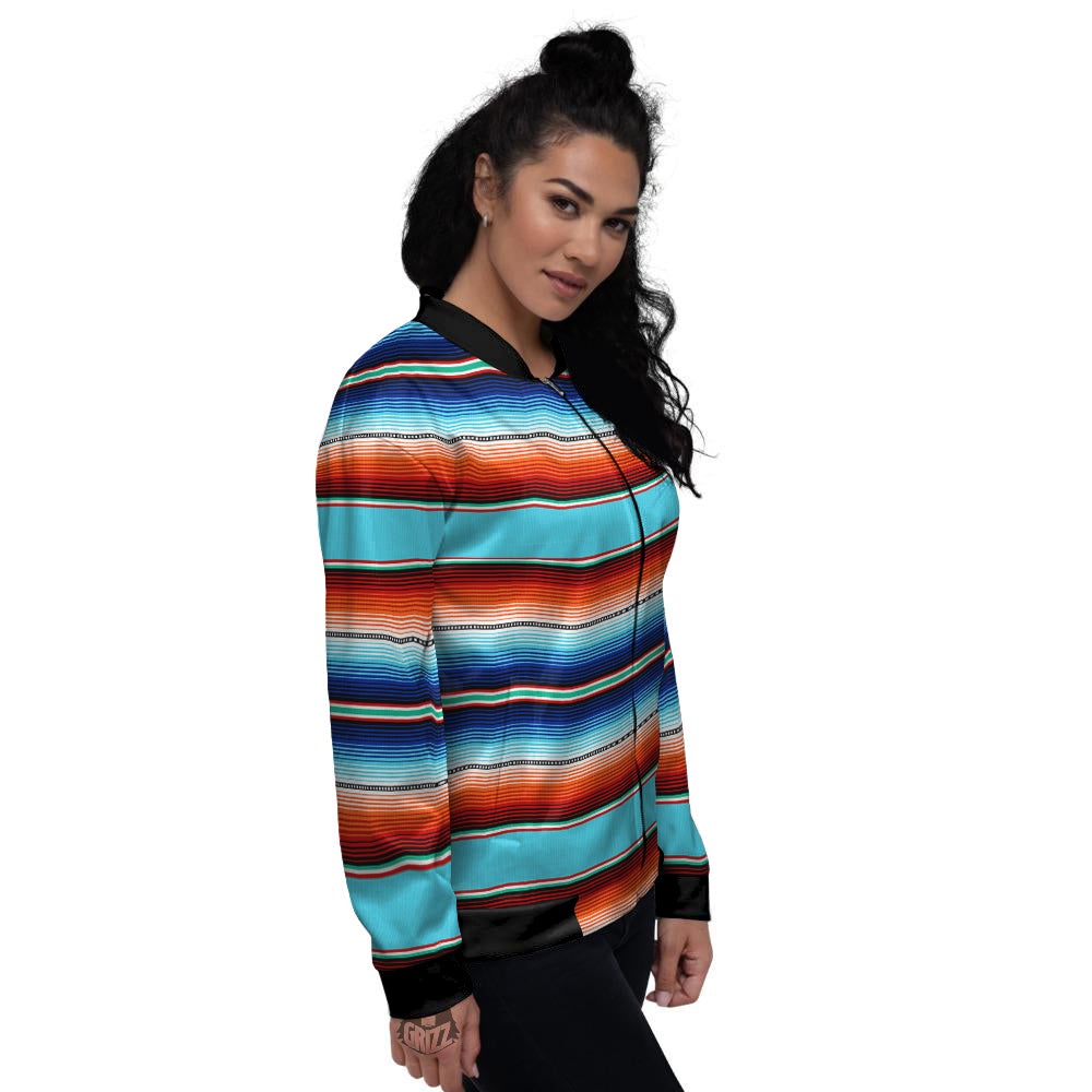 Blanket Mexican Vintage Print Pattern Women's Bomber Jacket-grizzshop