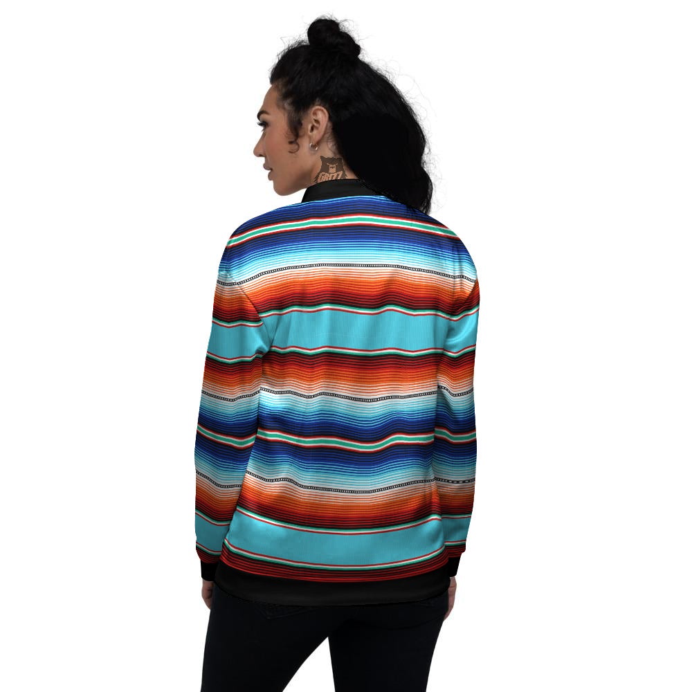 Blanket Mexican Vintage Print Pattern Women's Bomber Jacket-grizzshop