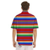 Blanket Stripe Ethnic Mexican Print Men's Short Sleeve Shirts-grizzshop