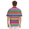 Blanket Stripe Ethnic Serape Print Men's Short Sleeve Shirts-grizzshop