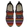 Blanket Stripe Tribal Mexican Print Black Athletic Shoes-grizzshop