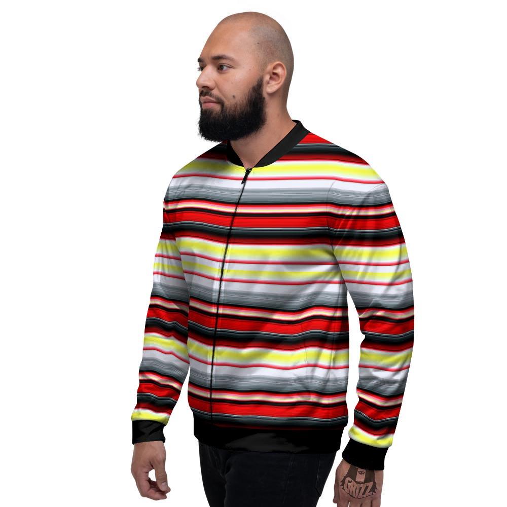 Blanket Stripe Tribal Serape Print Pattern Men's Bomber Jacket-grizzshop