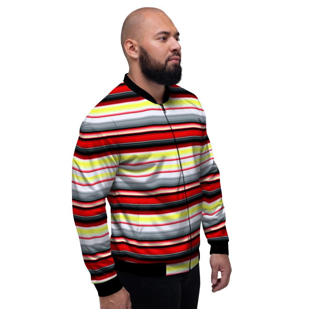 Blanket Stripe Tribal Serape Print Pattern Men's Bomber Jacket-grizzshop