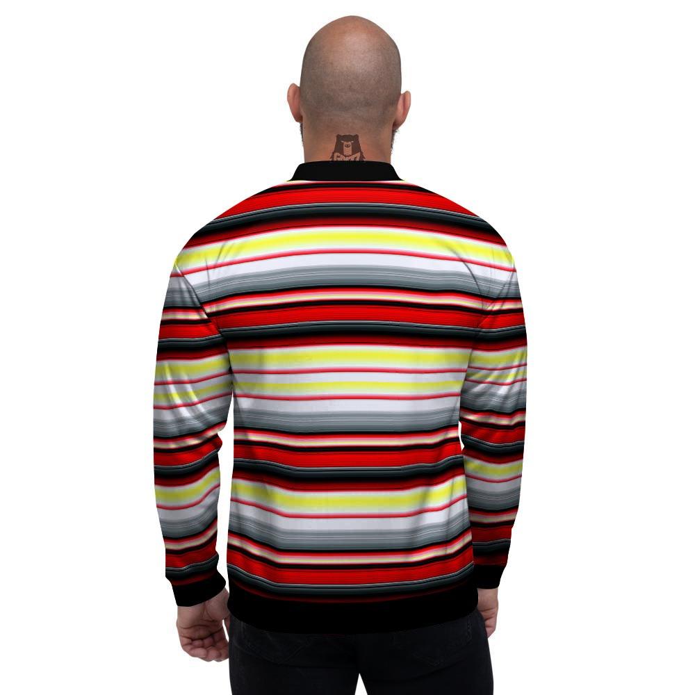 Blanket Stripe Tribal Serape Print Pattern Men's Bomber Jacket-grizzshop