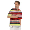 Blanket Stripe Tribal Serape Print Pattern Men's Short Sleeve Shirts-grizzshop