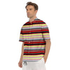 Blanket Stripe Tribal Serape Print Pattern Men's Short Sleeve Shirts-grizzshop