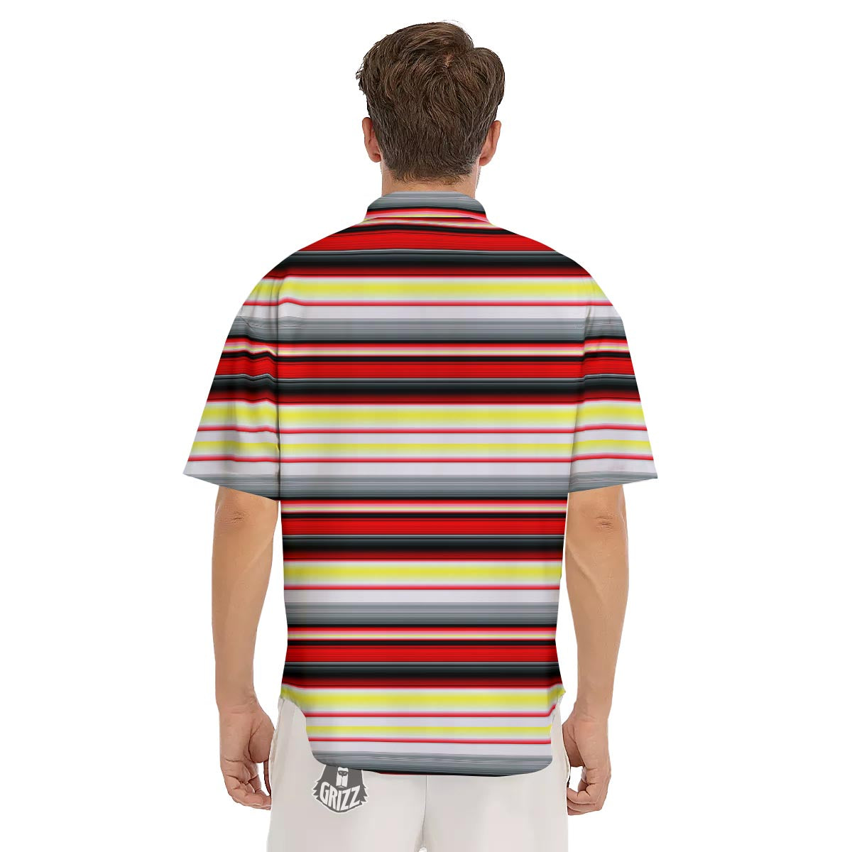 Blanket Stripe Tribal Serape Print Pattern Men's Short Sleeve Shirts-grizzshop