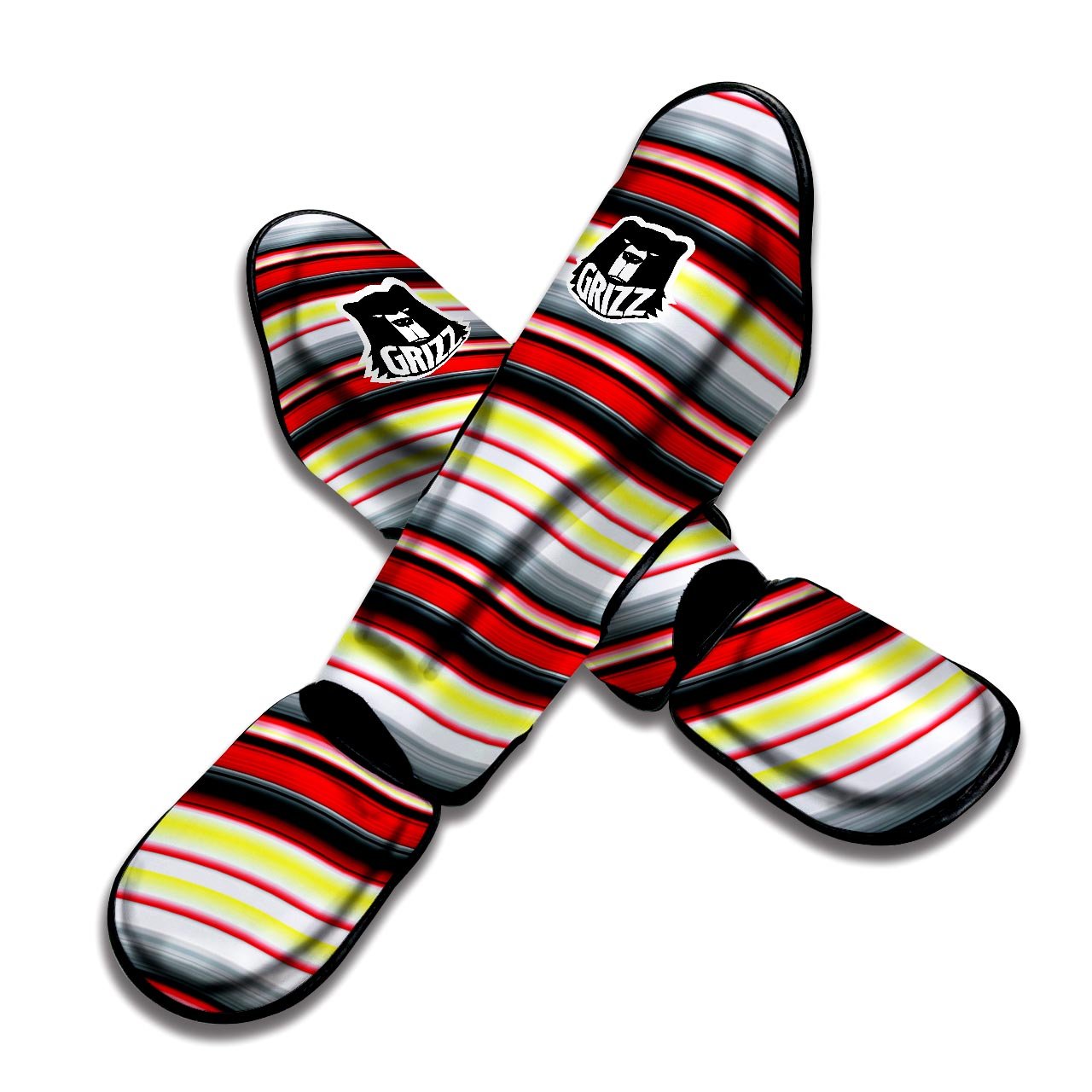 Blanket Stripe Tribal Serape Print Pattern Muay Thai Shin Guards-grizzshop