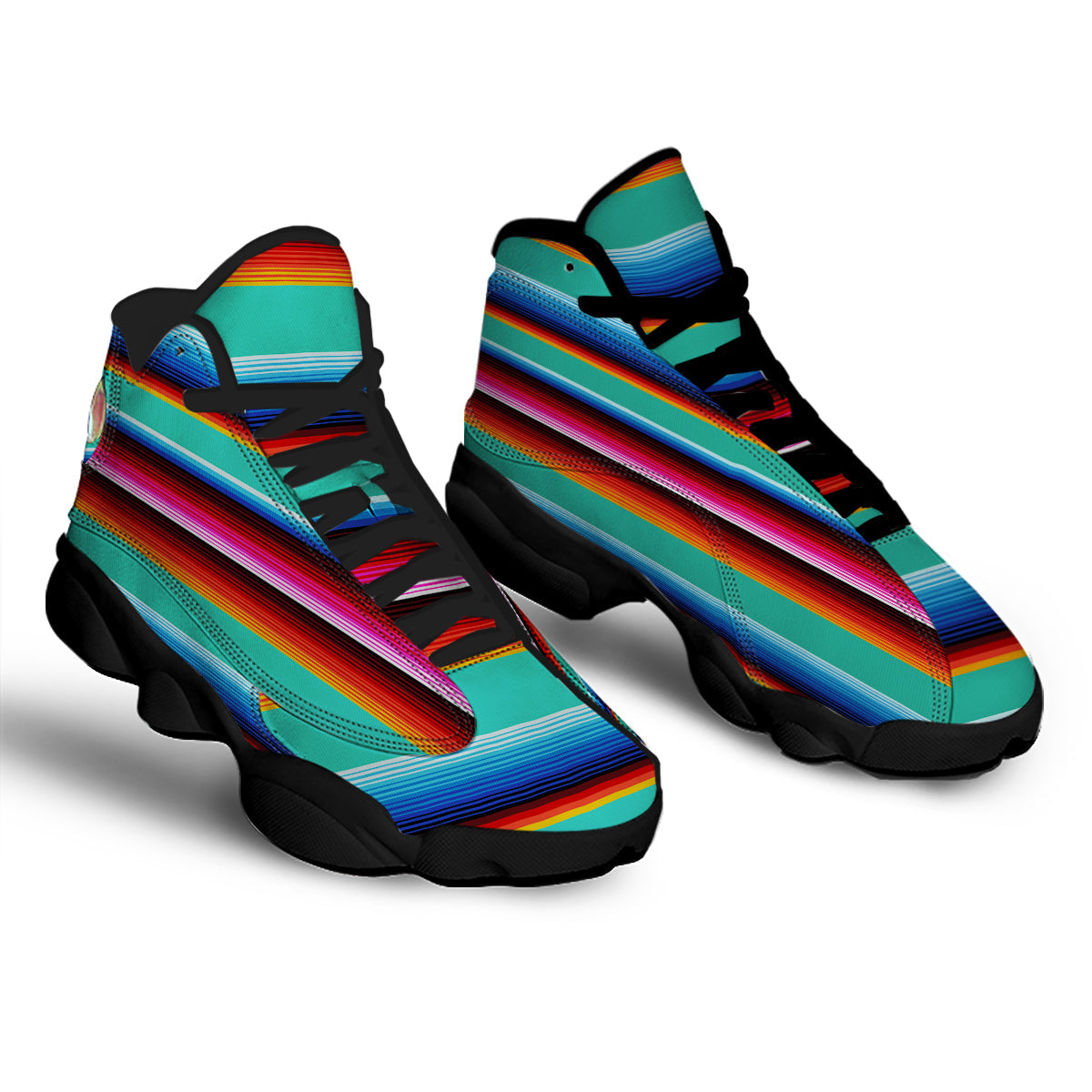 Blanket Stripes Cinco De Mayo Print Black Basketball Shoes-grizzshop