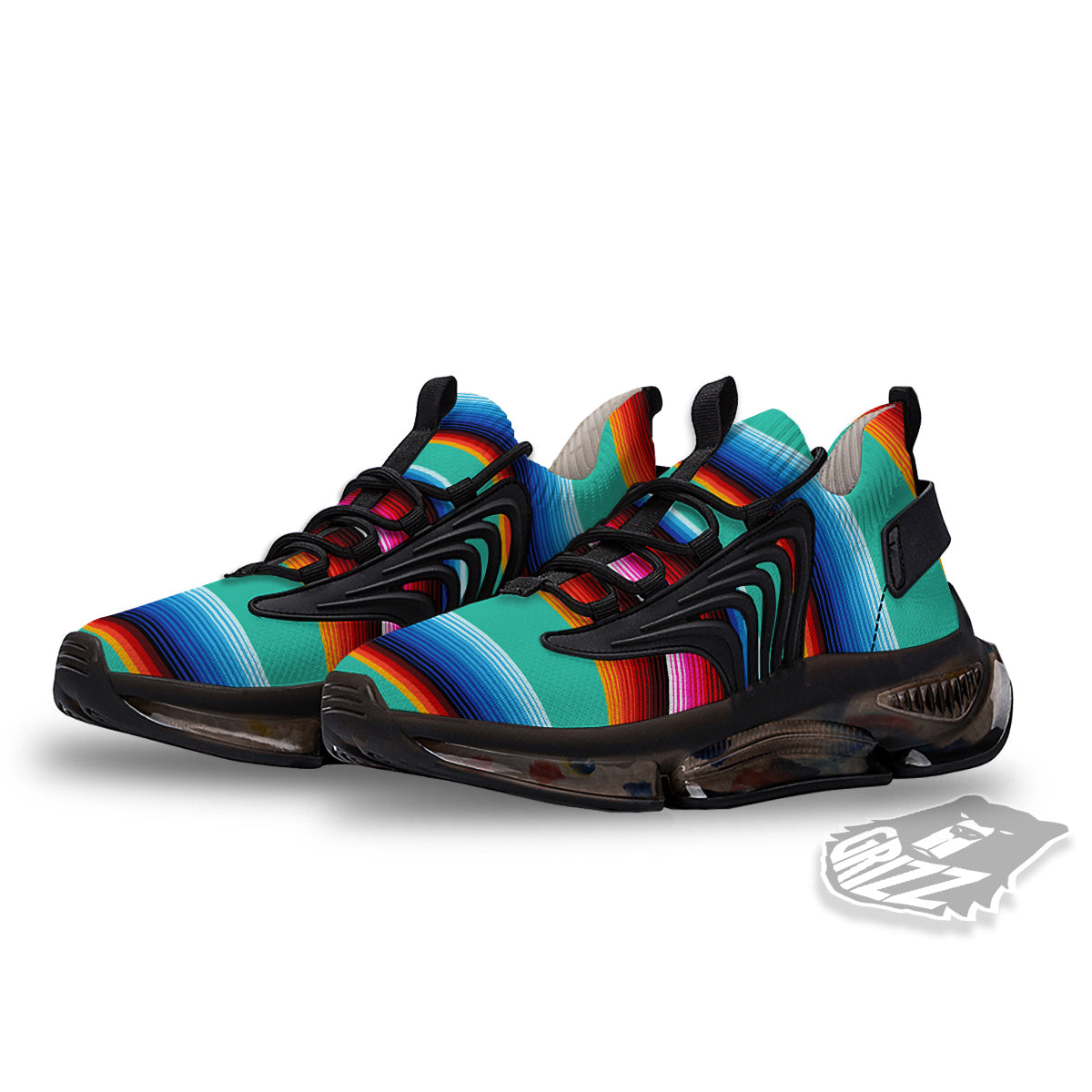 Blanket Stripes Cinco De Mayo Print Black Gym Shoes-grizzshop