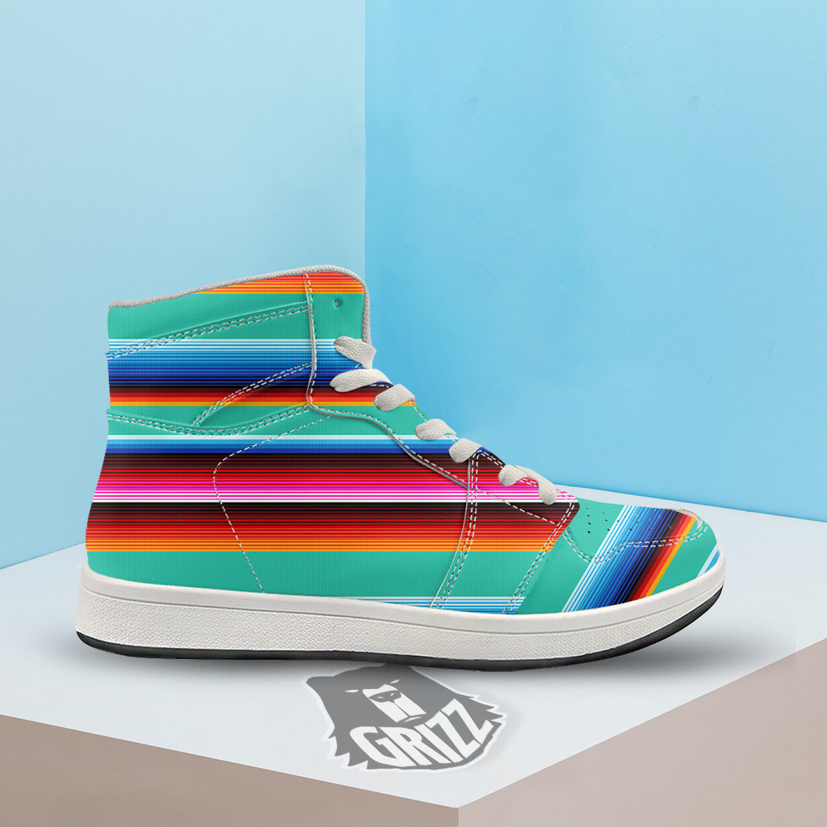 Blanket Stripes Cinco De Mayo Print High Top Sneakers-grizzshop