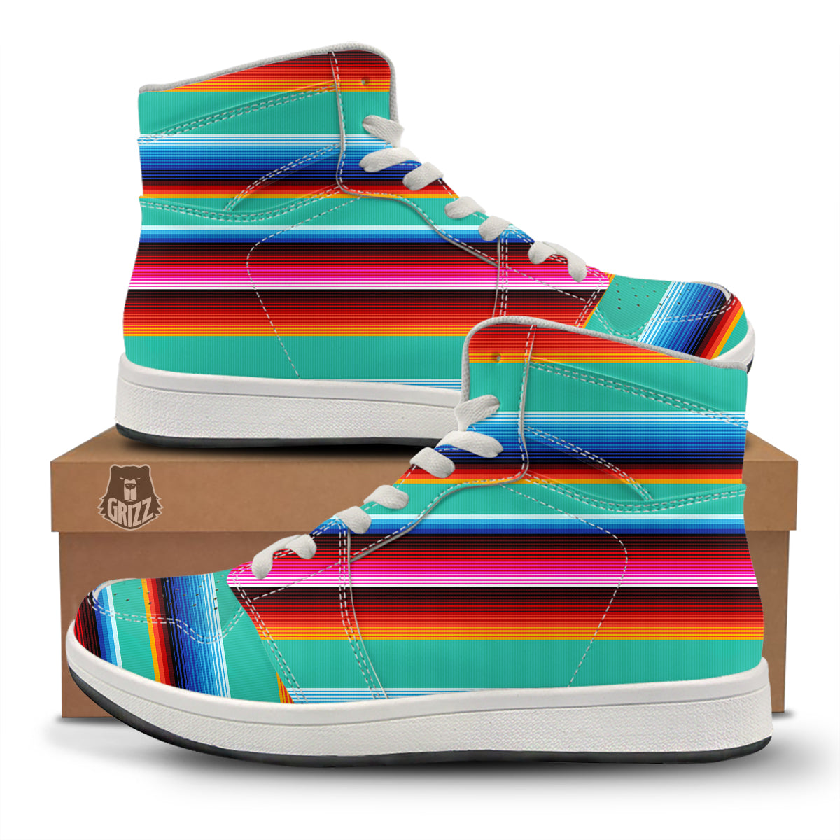 Blanket Stripes Cinco De Mayo Print High Top Sneakers-grizzshop