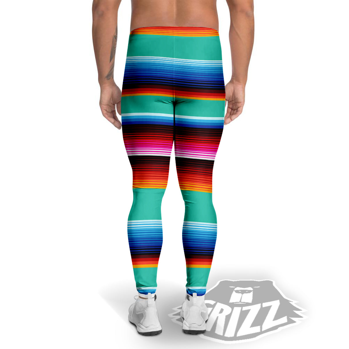 Blanket Stripes Cinco De Mayo Print Men's Leggings-grizzshop